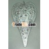 Hanging Heart Made of Iron With Silver Gliter Finish