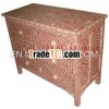 Indian & Moroccan Style Camel Bone Inlay Chest of Drawer Cabinet furniture (Bone & Mother of