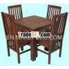 wooden square dining table set, sheesham wood furniture, indian solid wood furniture, dining room fu