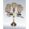 Crystal Floor Candelabra,  Crystal Flower Candelabra,  5 Arm Candelabra, Table Top Candelabra, Metal