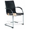 Black Leather Office Chair without wheel Chrome Frame F-707