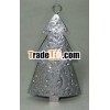 Hanging X- Mas Tree Made of Iron With Silver Gliter Finish