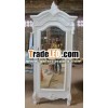 One Door Mirrored Armoire - French White Bedroom Furniture