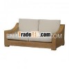 Natural Rattan 2 Seater Sofa with Upholstered