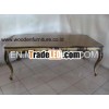 Dining Table French Style Classic Solid Mahogany Wood Golden Painted Antique Reproduction Vintage Di