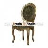 Versailles Carved Oval Dining Chair Flowers Motif Upholstered