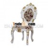 White Painted with Gold Leaf Trim Dining Chair
