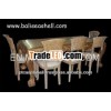 dining table with full mother of pearl mosaic handmade