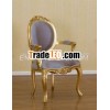 French Reproduction Chair - Gold Gilt Versailles Carved Arm Chair