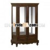 Mahogany Glass Doors Display Cabinet