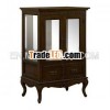 Display Cabinet with Glass Doors and 2 Drawers
