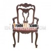 Heavy Carved on Top Arms Dining Chair