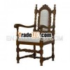 Classic Mahogany Arms Dining Chair with Carved