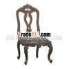 Natural Mahogany Chair with Carved