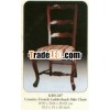 Country French Ladderback Side Chair Mahogany Indoor Furniture.