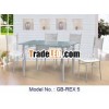 Metal Dining Set,  Glass top Metal Dining Set,  Dining Furniture,  Metal Furniture,  Dining Chair,  