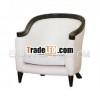 Medium Black Sofa with White Upholstered