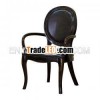 Mahogany Oval Arms Dining Chair with Upholstered