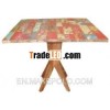 Square table recycled wood