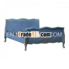 Mahogany Blue Bed Wicker-Walled