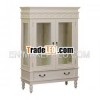 Ivory painted Small Glass Doors Display Cabinet