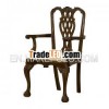 Mahogany Chippendale Arms Dining Chair with Upholstered