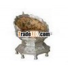 Antique Wood Silver Living Room Chair