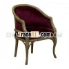 Mahogany Bamboo Series Tufted Upholstered Arms Chair