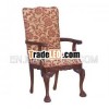 Motif Flowers Upholstered Arms Dining Chair