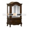 Mahogany Dutch Glass Door Display Cabinet Low