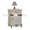 White Painted Canopy Bedside Table 1 Door and 1 Drawer