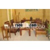 Teak Indoor Furniture Indonesia Arm Leather Set 02
