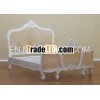 White Painted Furniture - French Bed with Rattan