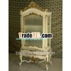 Classic Livingroom Carved Showcase Cabinet - French Mahogany Furniture Indonesia
