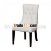 Black Painted Dining Chair with White Upholstered