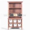 BOOK CABINET WITH RATTAN DRAWES