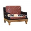 Natural Rattan Lounge Sofa with Upholstery
