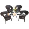 Handmade elegant set of PE rattan table and chairs