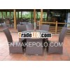 PE rattan furniture set with umbrella