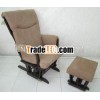 Reclining Wooden Glider Rocker and Ottoman