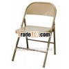 METAL FOLDING CHAIR WITH STEEL SEAT & Back