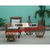 Water hyacinth sofa with stool
