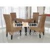 2012 wood,  natural rattan,  water hyacinth dining set 5pcs/ 2012 design rattan dining set 5pcs