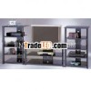 WALL UNIT METAL GLASS TV STAND