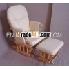 7 Position Reclining Wooden Glider Rocker and Ottoman