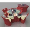 Furniture full set red color PE rattan