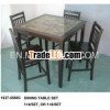 High Legs Solid Wood Dining Set