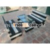 Black and white stripes rattan plastic furniture set
