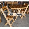 Foldable kitchen dining table with 4 chairs made from exotic teak wood