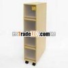 wholesale 4 Layers Plastic Drawer Wooden Slim Chest with Removable Wheels ( Latte Slim WO4)